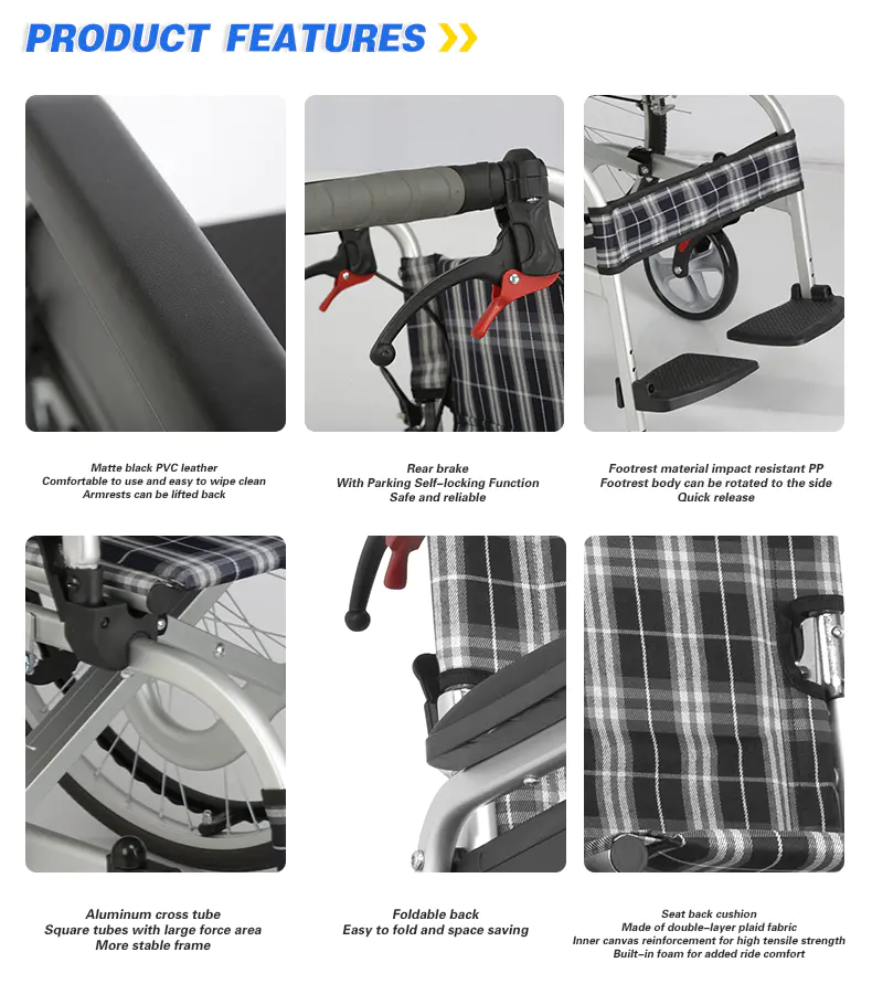 Foldable Aluminum Manual Wheelchair