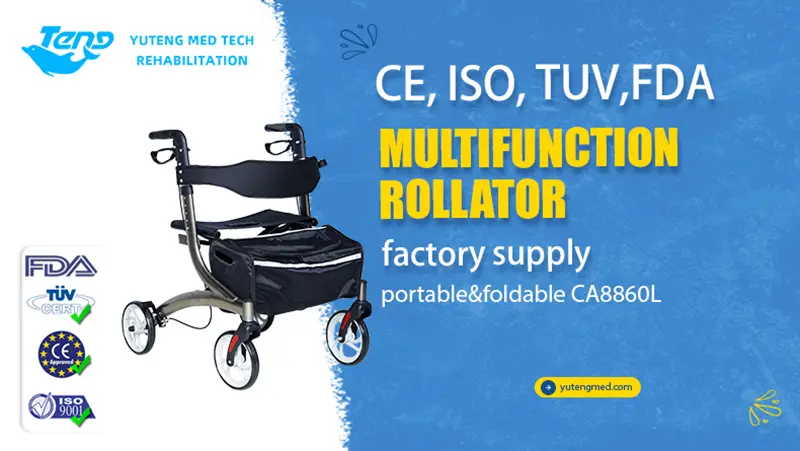 Heavy Duty Rollator Walker With Seat