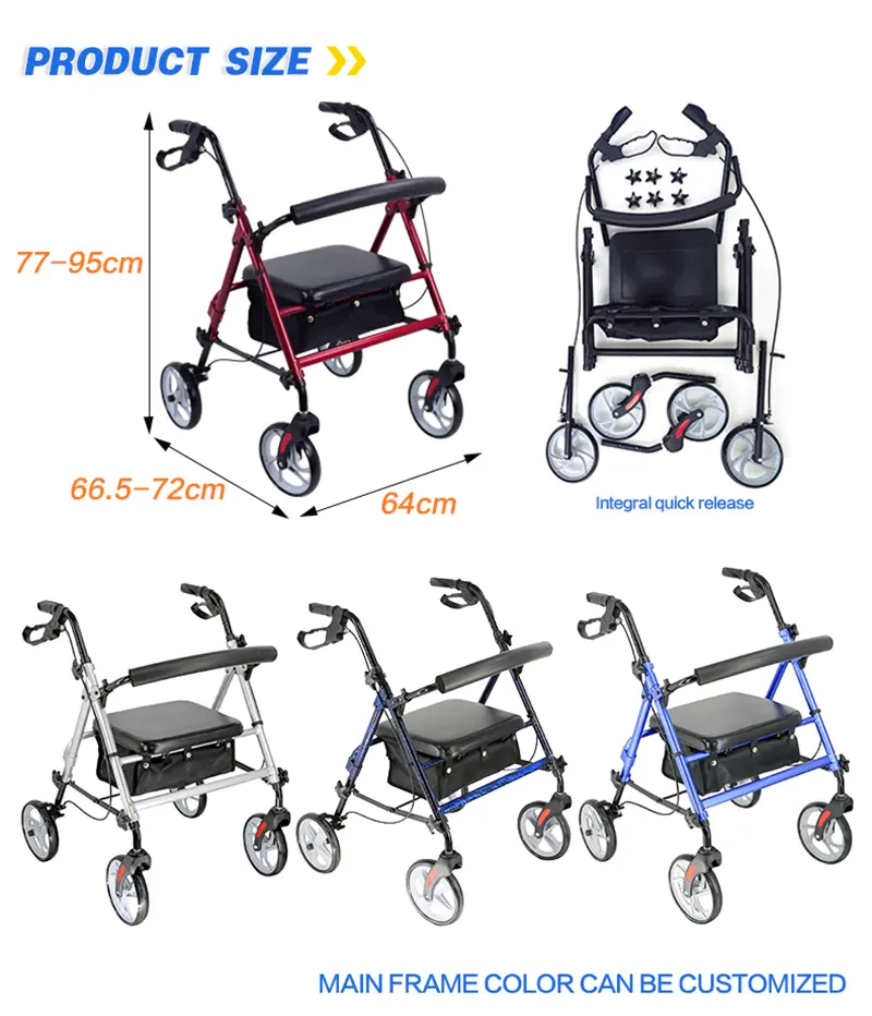 Rollator Walker With Seat And Basket